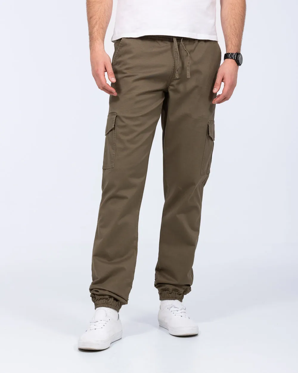2t Fabio Regular Fit Tall Stretch Cargo Trousers (khaki)