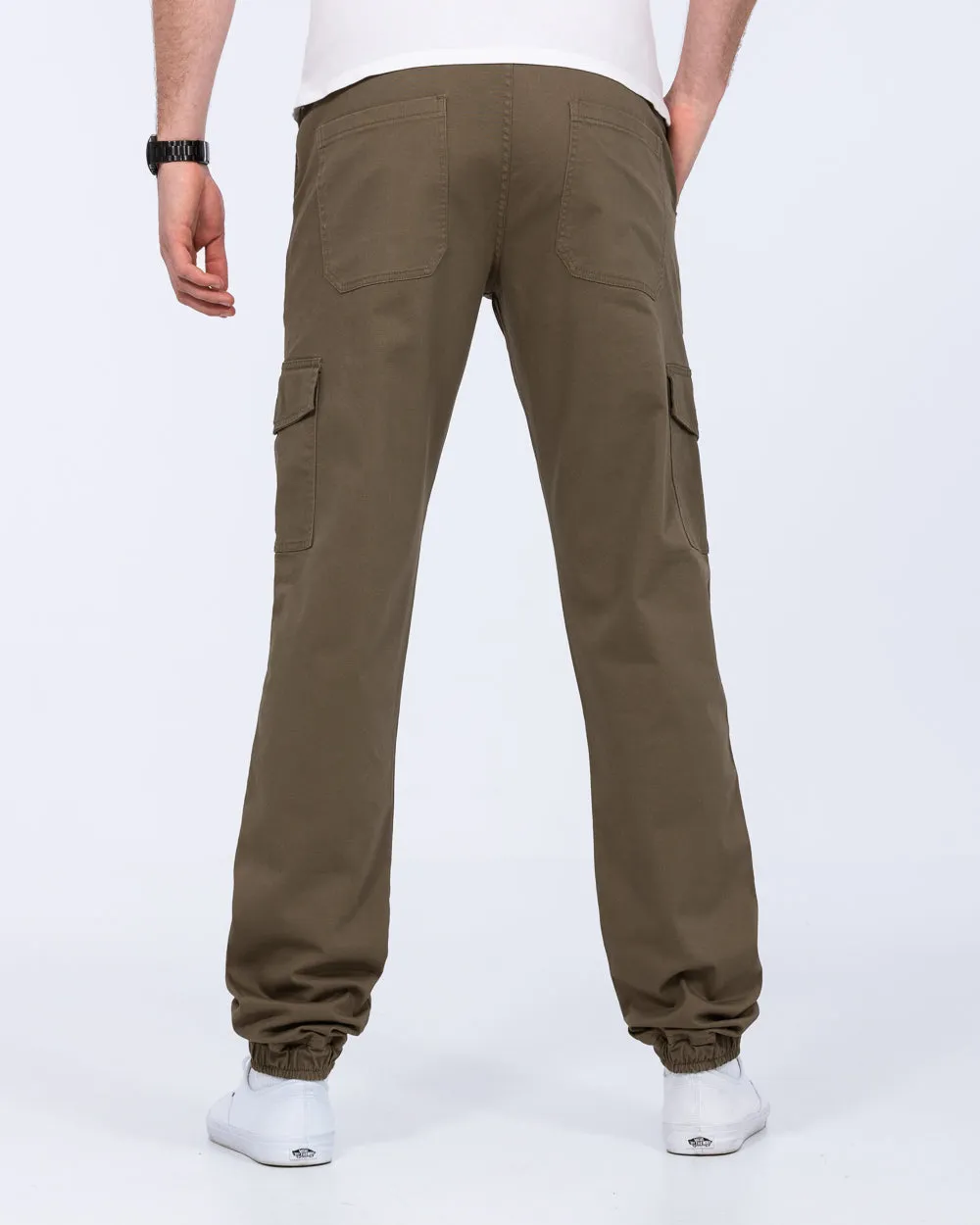 2t Fabio Regular Fit Tall Stretch Cargo Trousers (khaki)