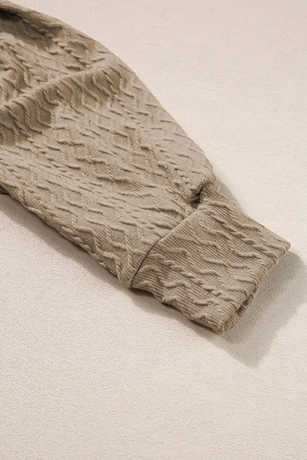 3/4 Sleeve Mock Neck Top in Taupe