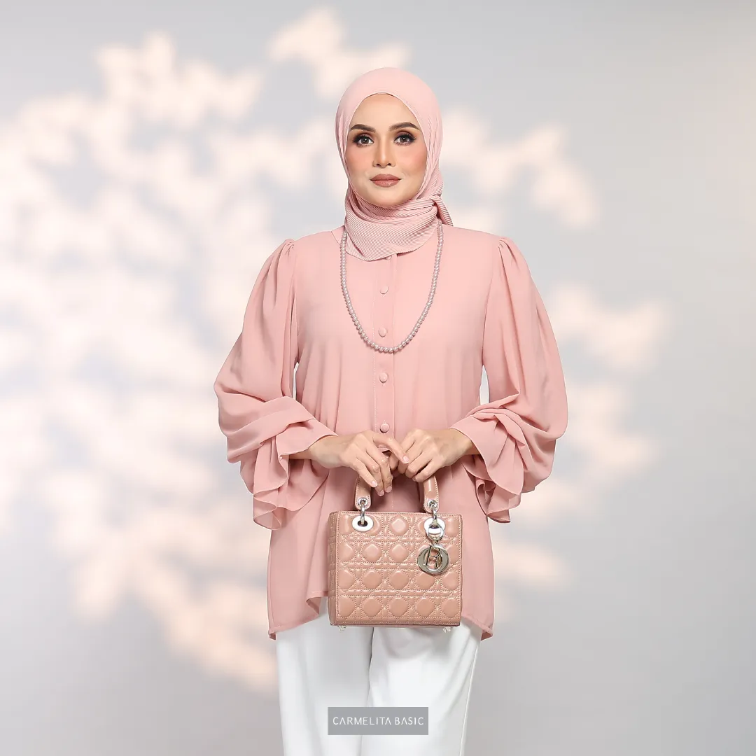 ALAIZA BLOUSE - CORAL PEACH
