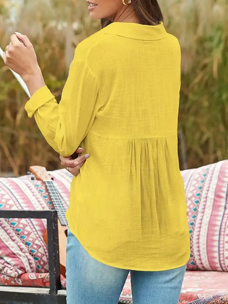 Button-Down Linen Top