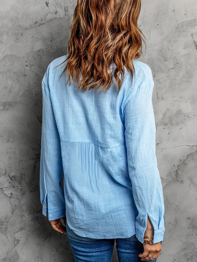 Button-Down Linen Top