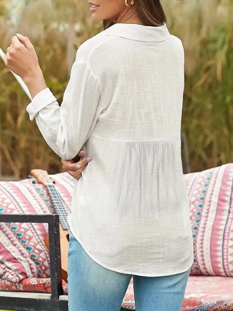 Button-Down Linen Top