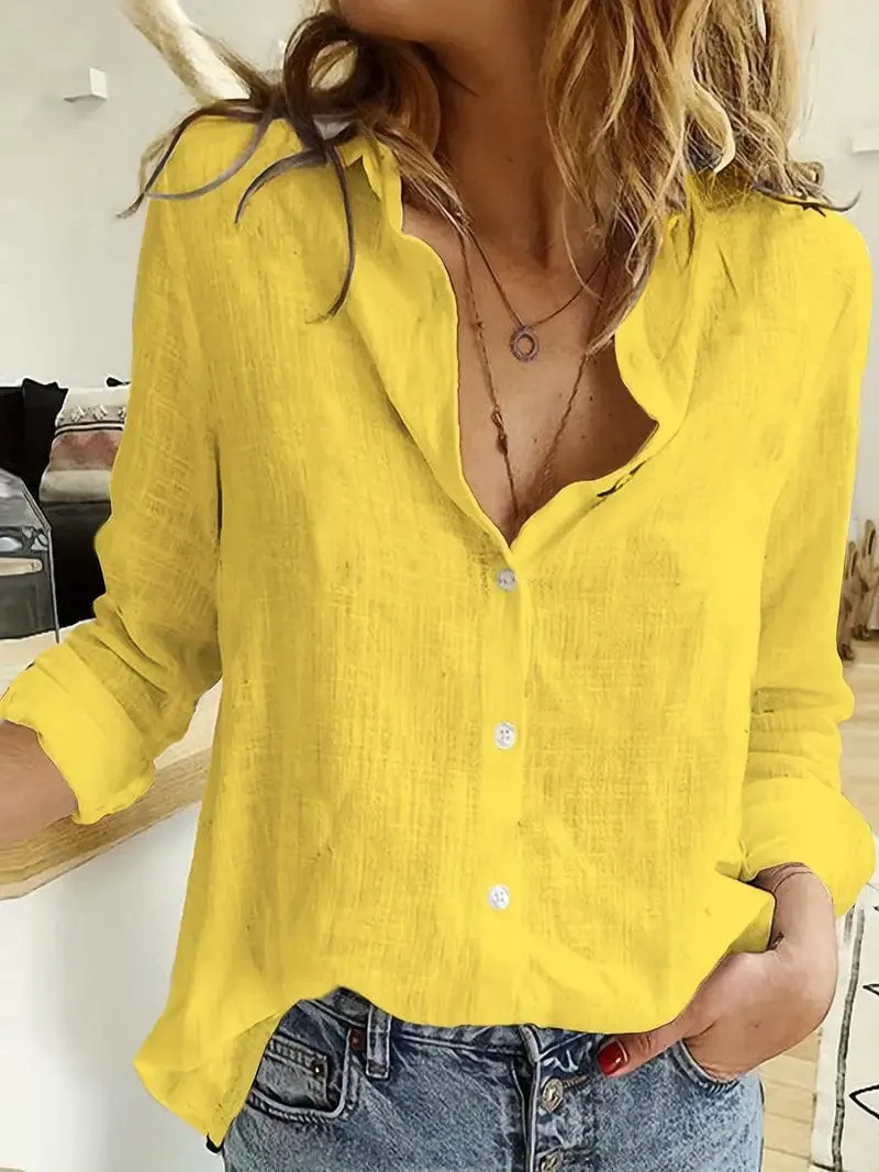 Button-Down Linen Top