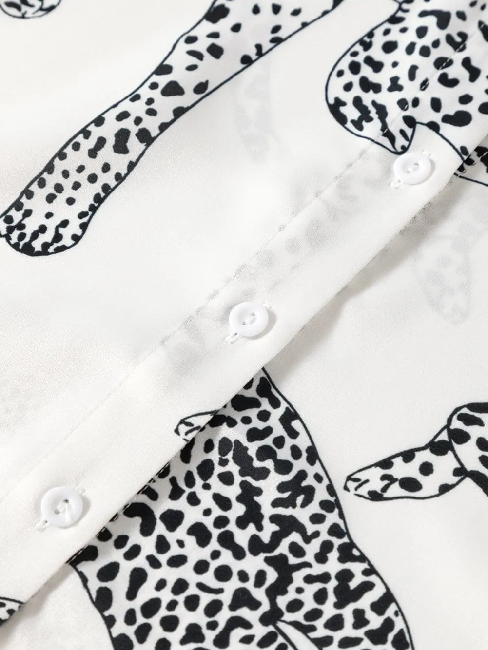 Button-Up Animal Print Top