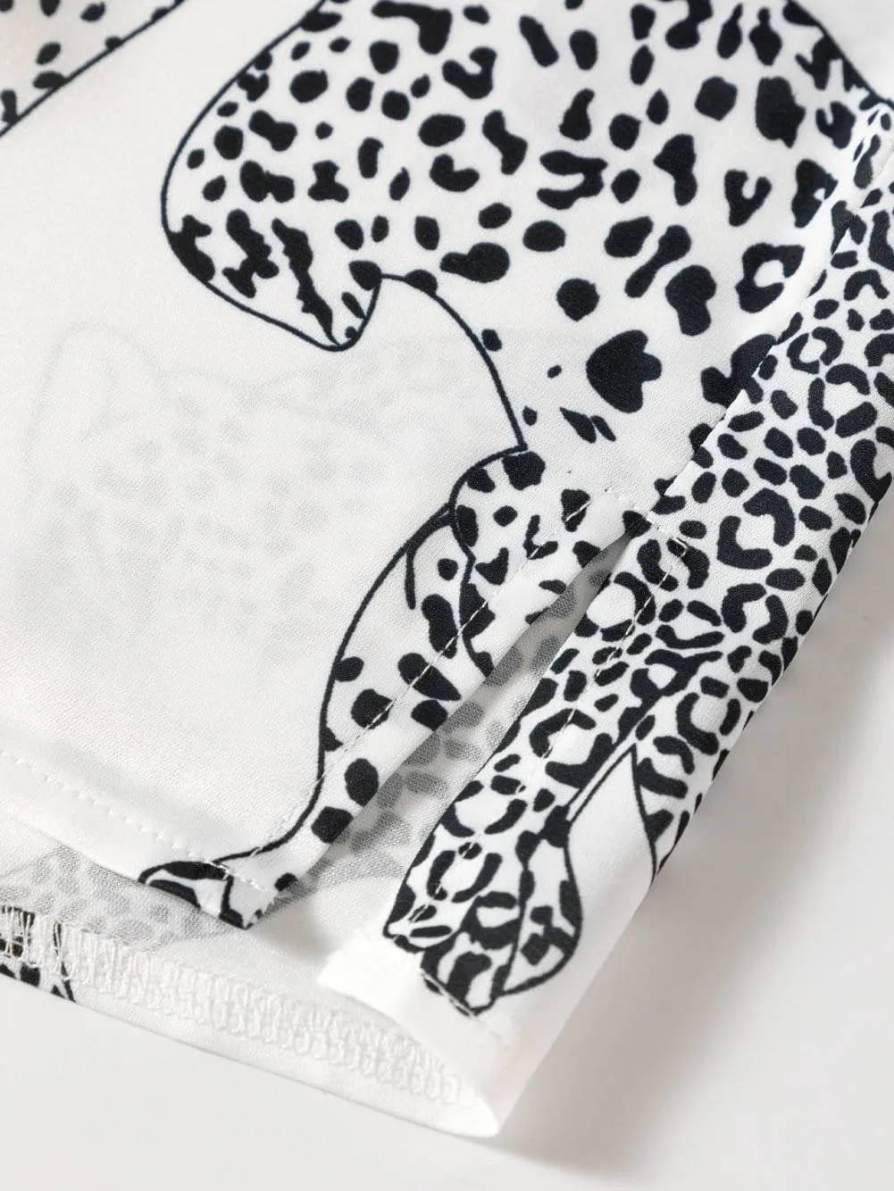 Button-Up Animal Print Top