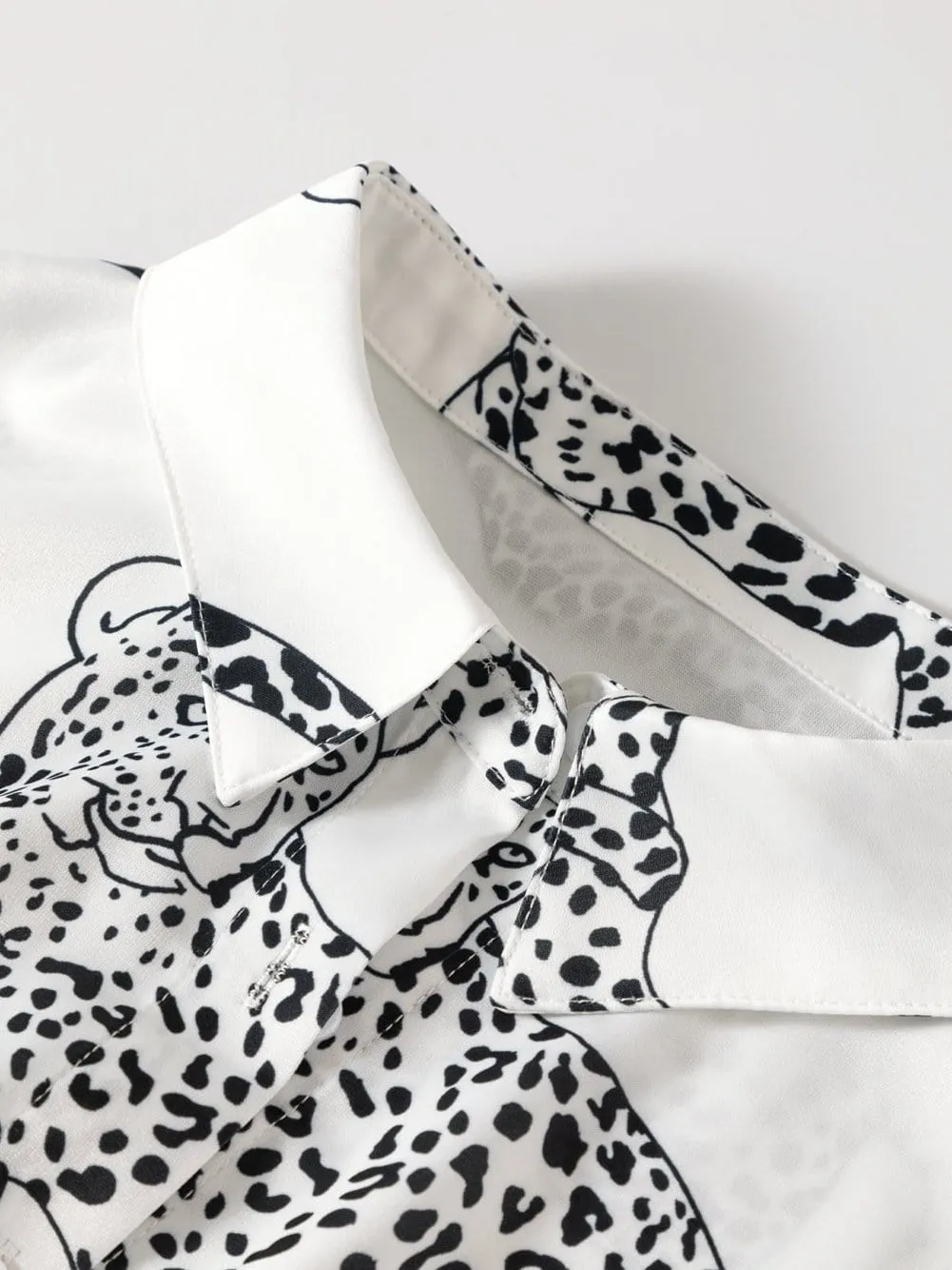 Button-Up Animal Print Top