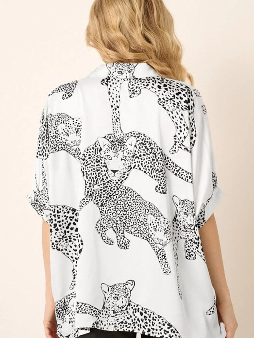 Button-Up Animal Print Top