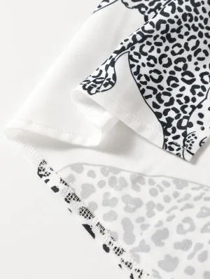 Button-Up Animal Print Top