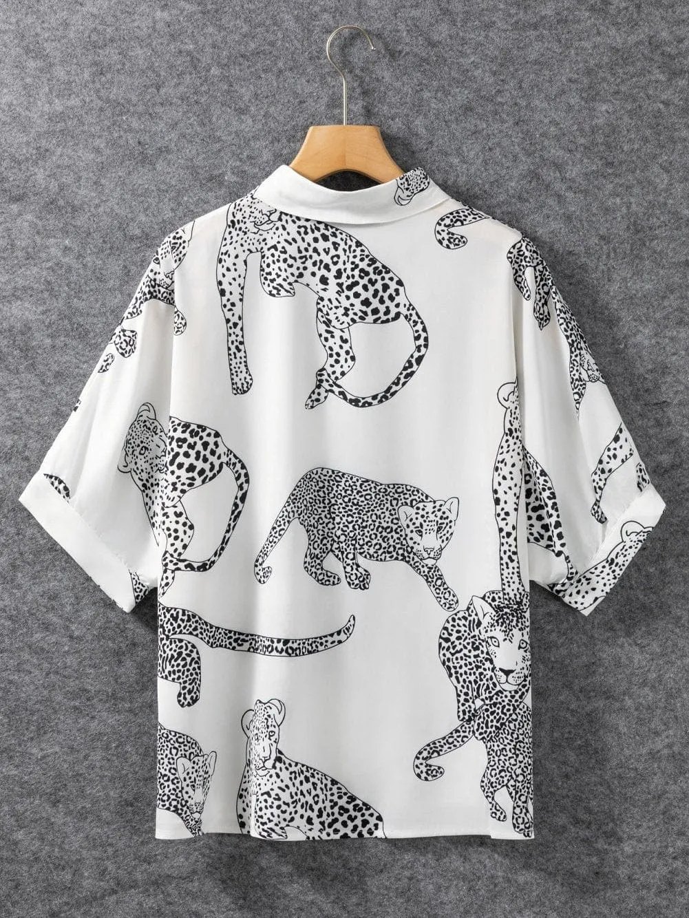 Button-Up Animal Print Top