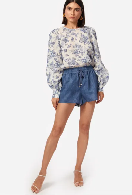 Cami NYC Jillian Linen Short Raw Denim