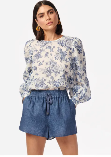 Cami NYC Jillian Linen Short Raw Denim