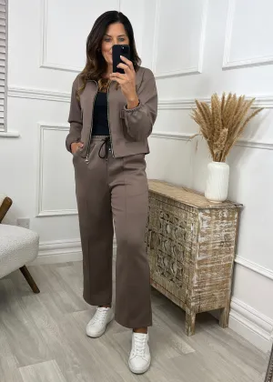 Cassidy Taupe Front Seam Trousers 30 leg lenght