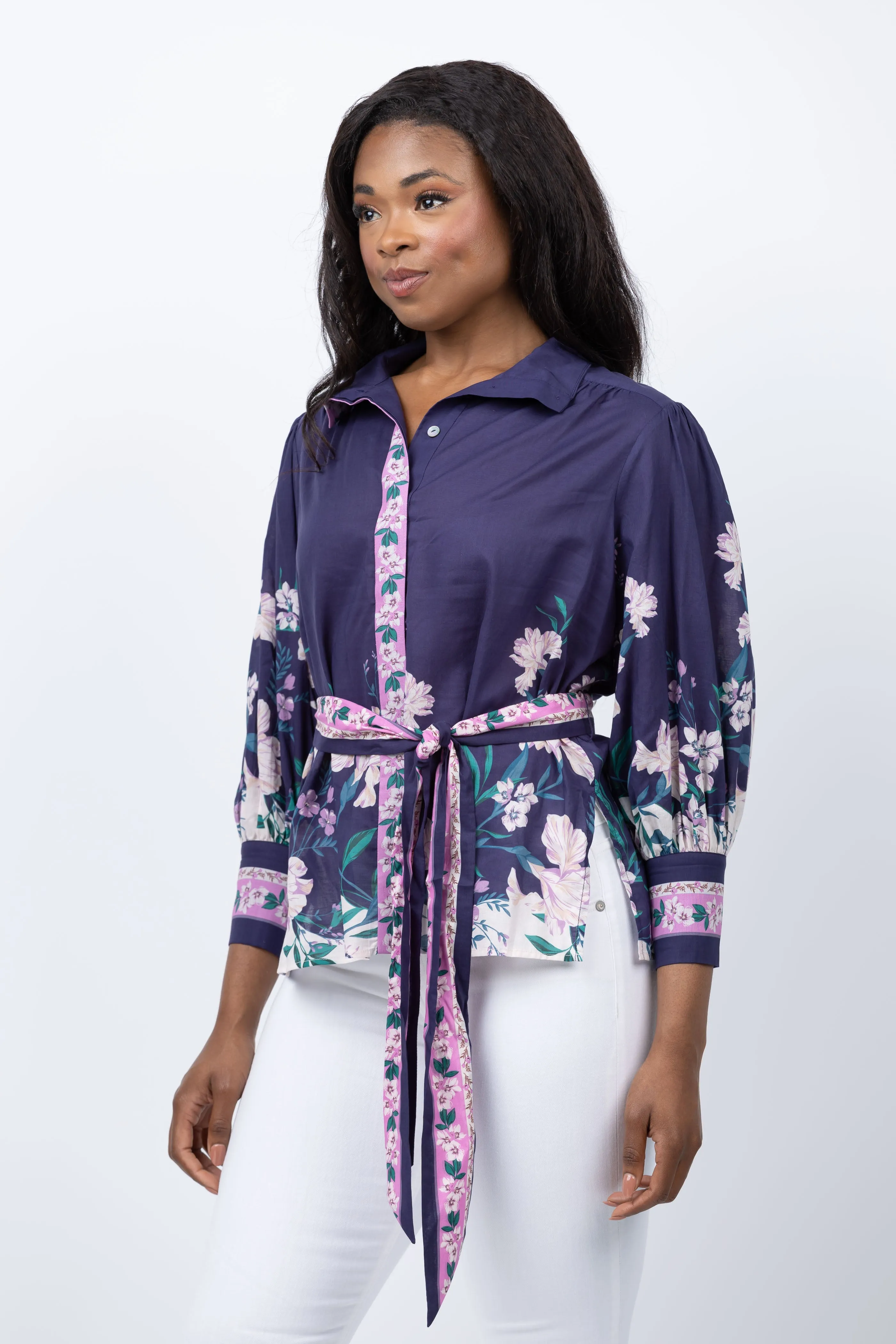 Christy Lynn  Maisy Top in Midnight Coast Border