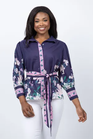 Christy Lynn  Maisy Top in Midnight Coast Border
