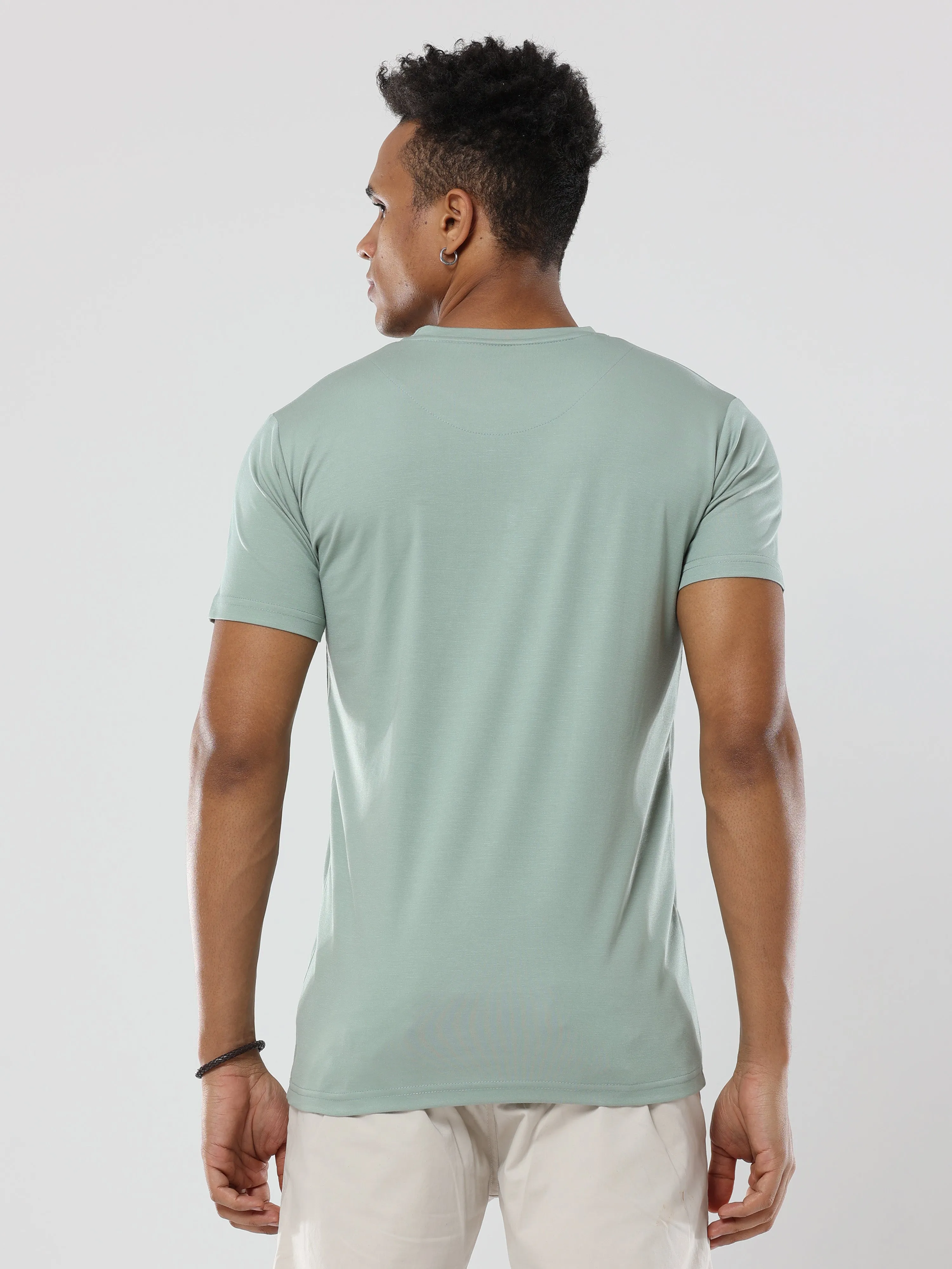 Classic Italian Sea Green third eye printed T-shirt for men