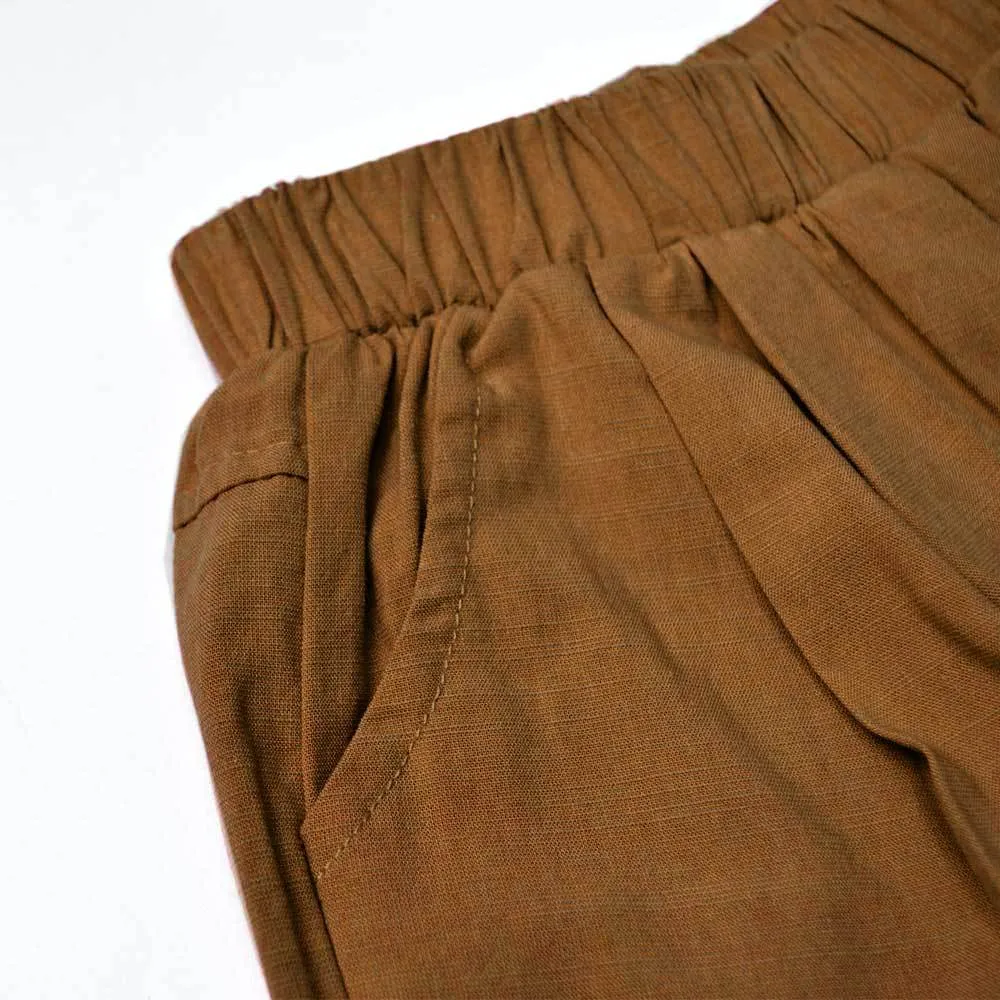 Cotton Linen Bermudas, Coffee