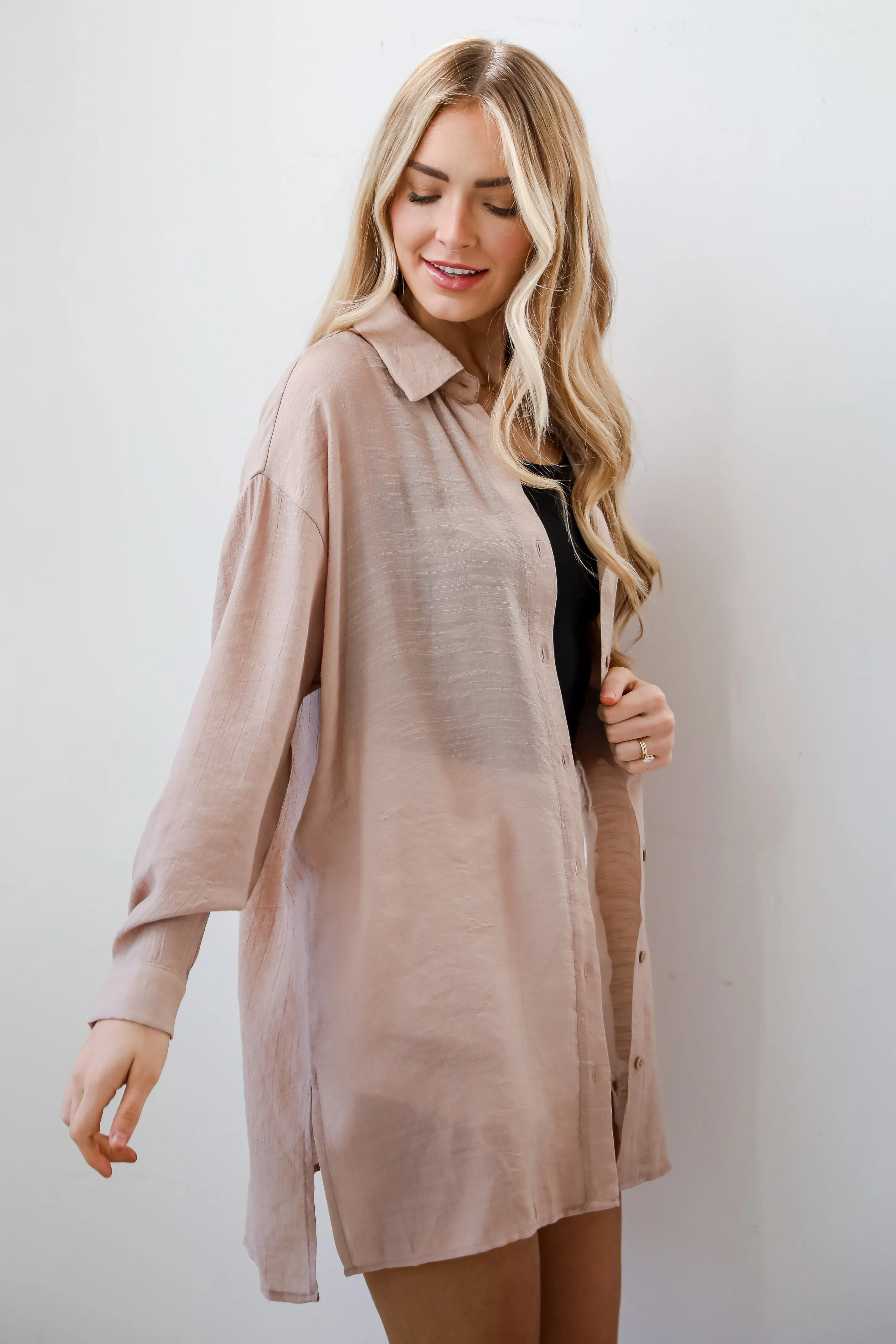 FINAL SALE - Ticket To Paradise Oversized Button-Up Blouse - DU DEAL
