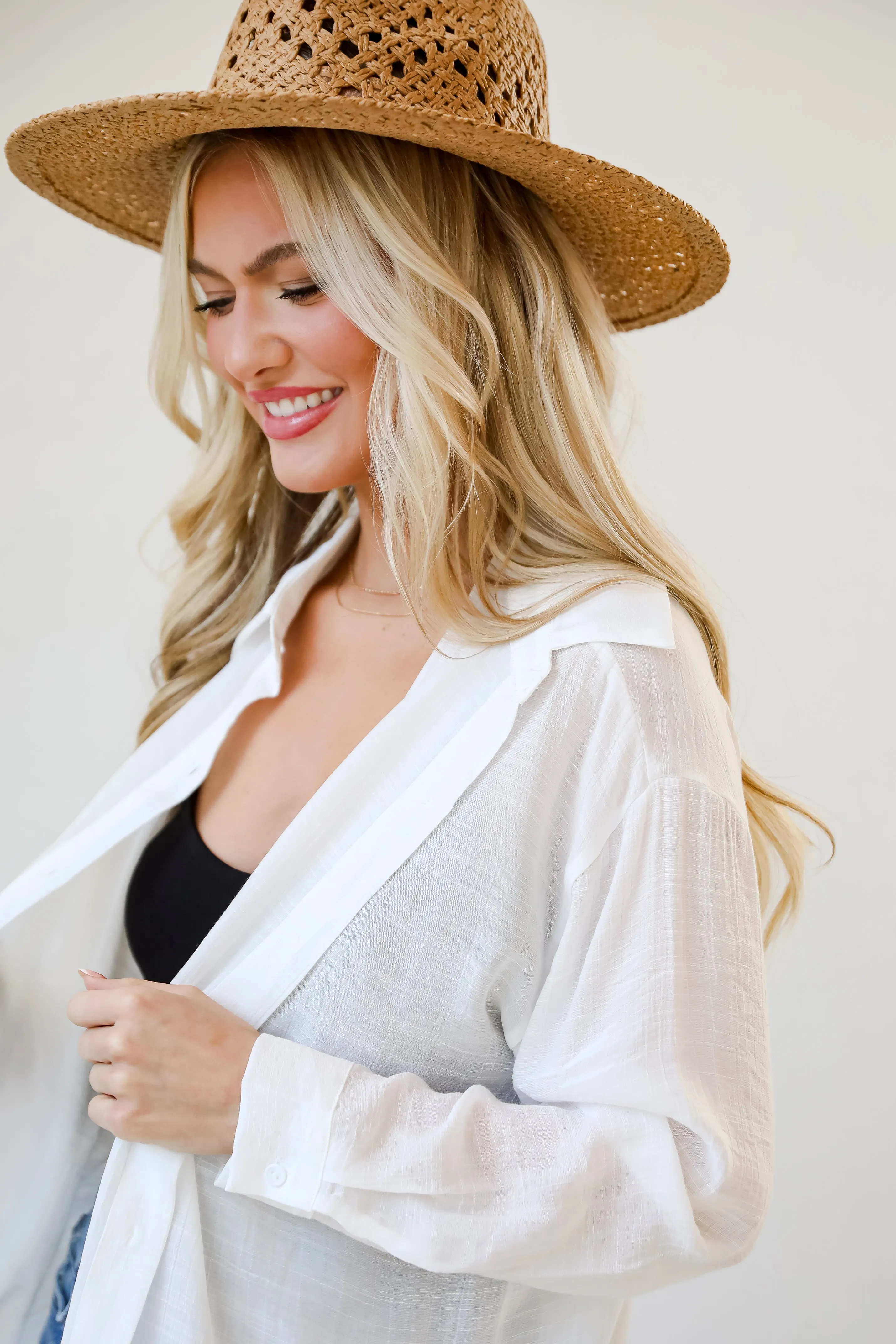 FINAL SALE - Ticket To Paradise Oversized Button-Up Blouse - DU DEAL