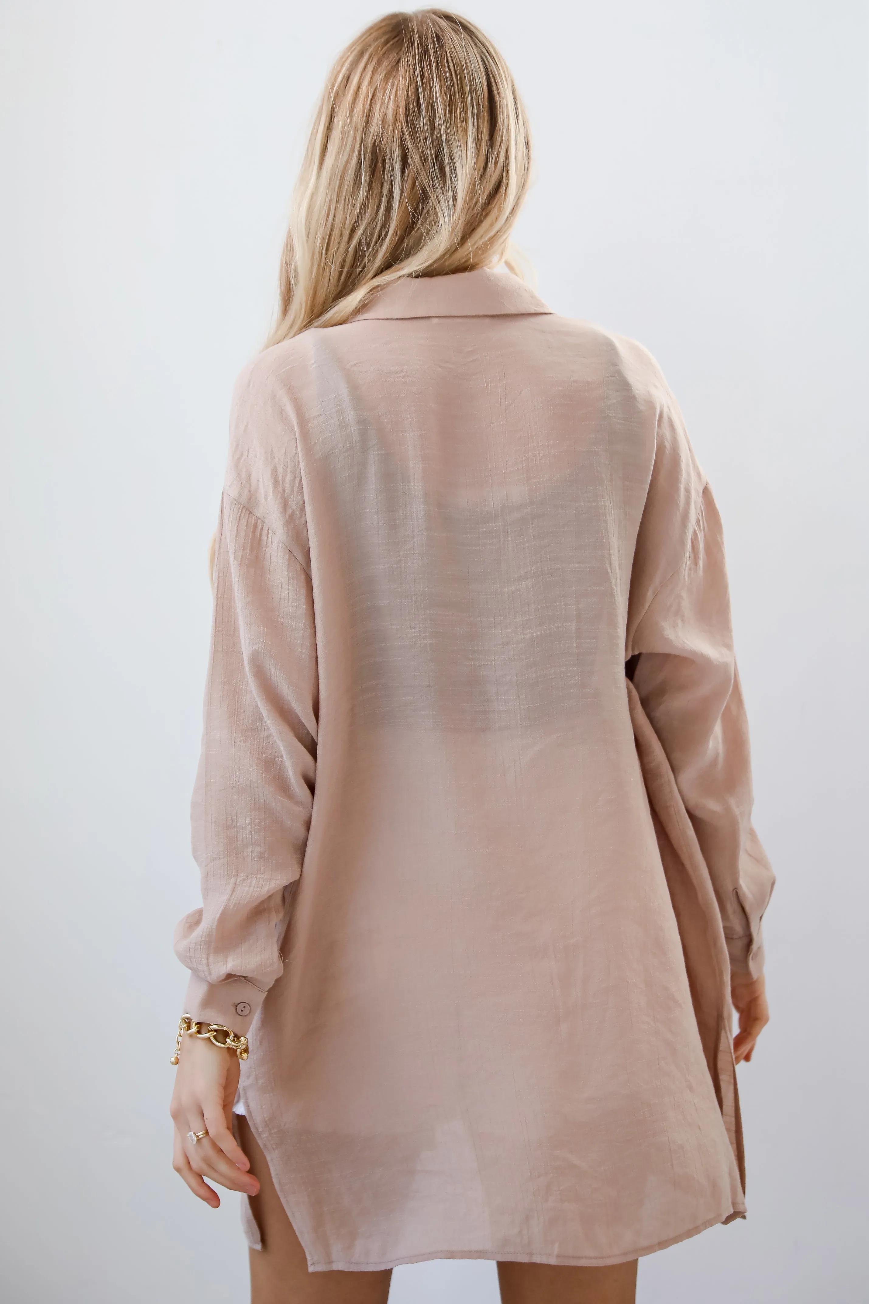 FINAL SALE - Ticket To Paradise Oversized Button-Up Blouse - DU DEAL