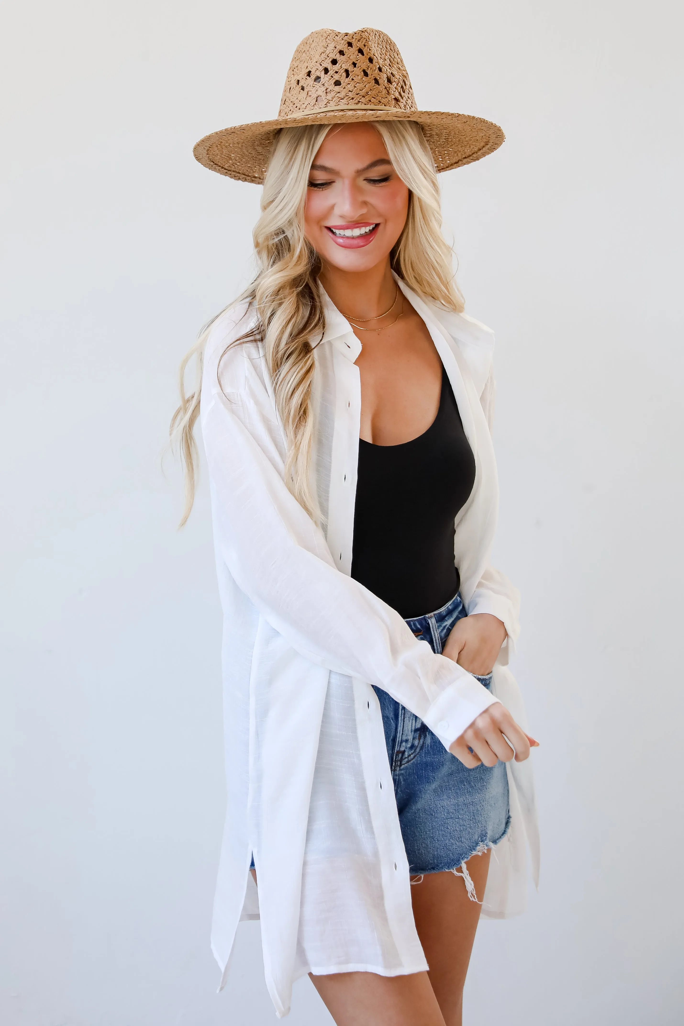 FINAL SALE - Ticket To Paradise Oversized Button-Up Blouse - DU DEAL