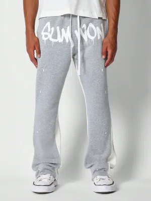 Flare Fit Colour Blocked Jogger Pant With Front Graphic