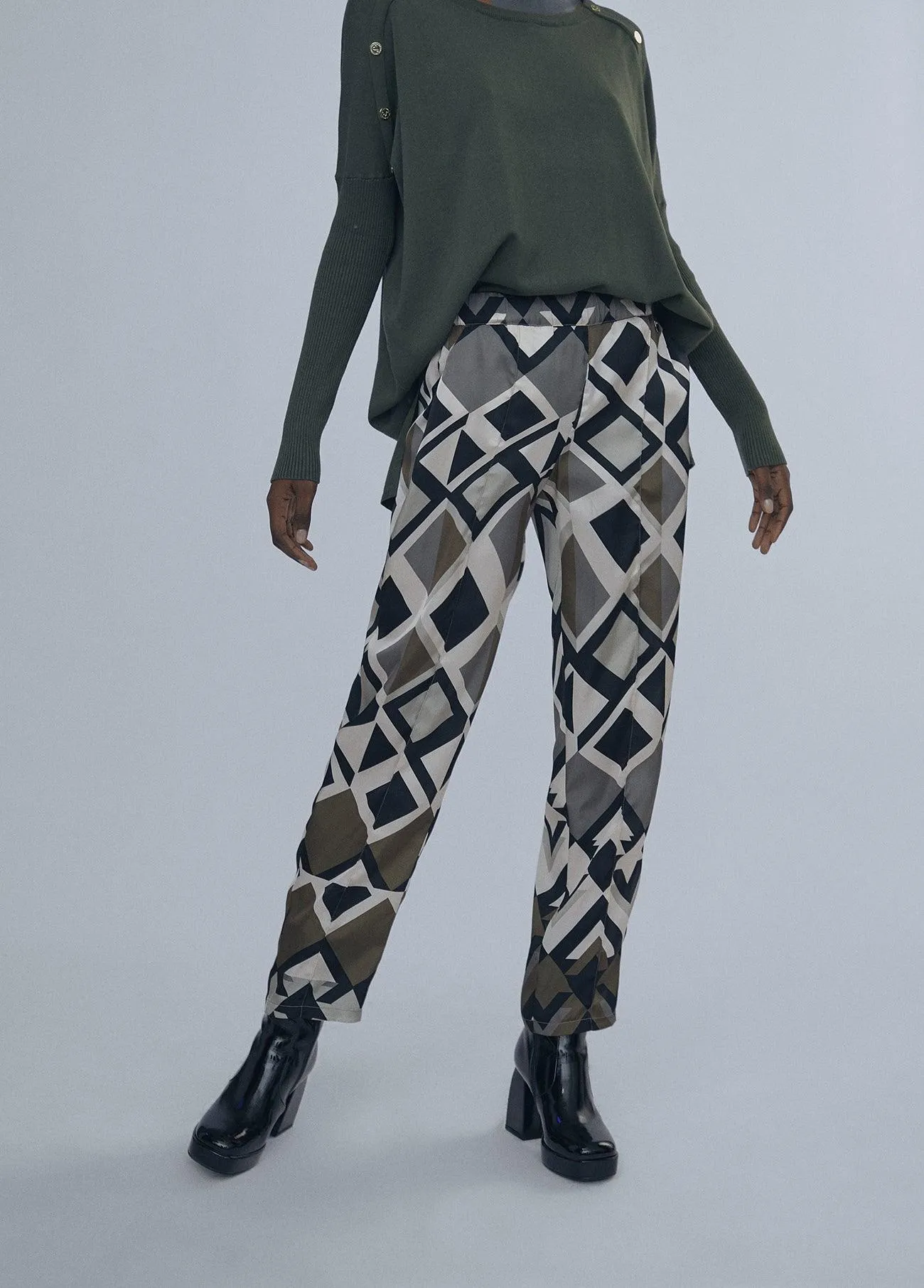 Geometric print joggers