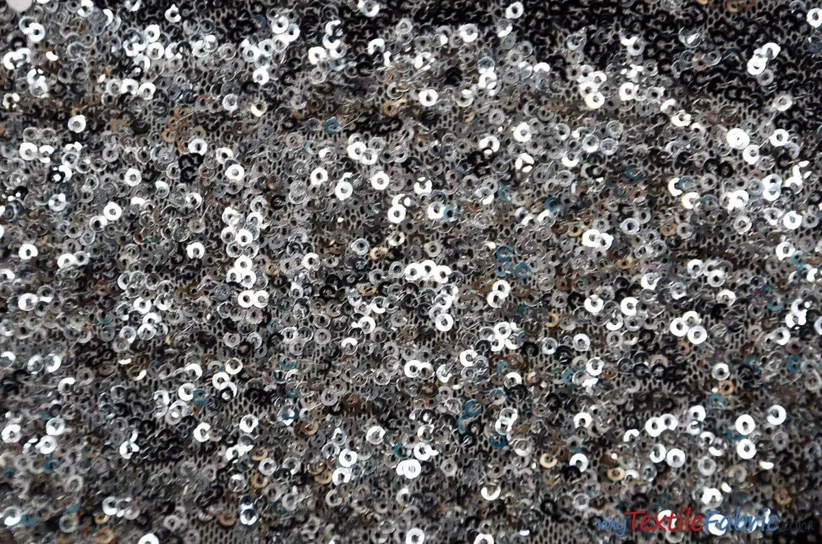 Glitz Mesh Sequins Fabric | 3mm Glitter Sequins | 52" Wide | Multiple Colors |