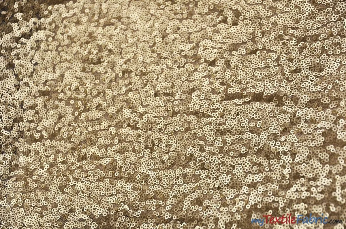 Glitz Mesh Sequins Fabric | 3mm Glitter Sequins | 52" Wide | Multiple Colors |