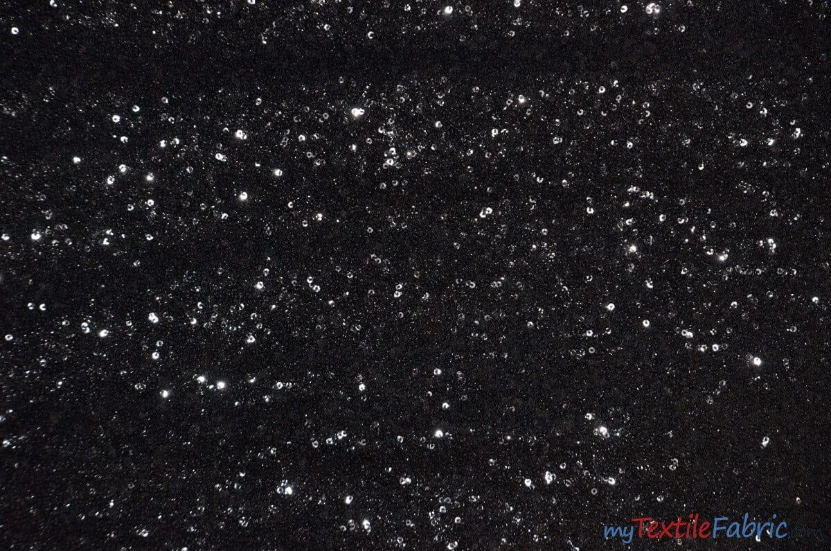 Glitz Mesh Sequins Fabric | 3mm Glitter Sequins | 52" Wide | Multiple Colors |