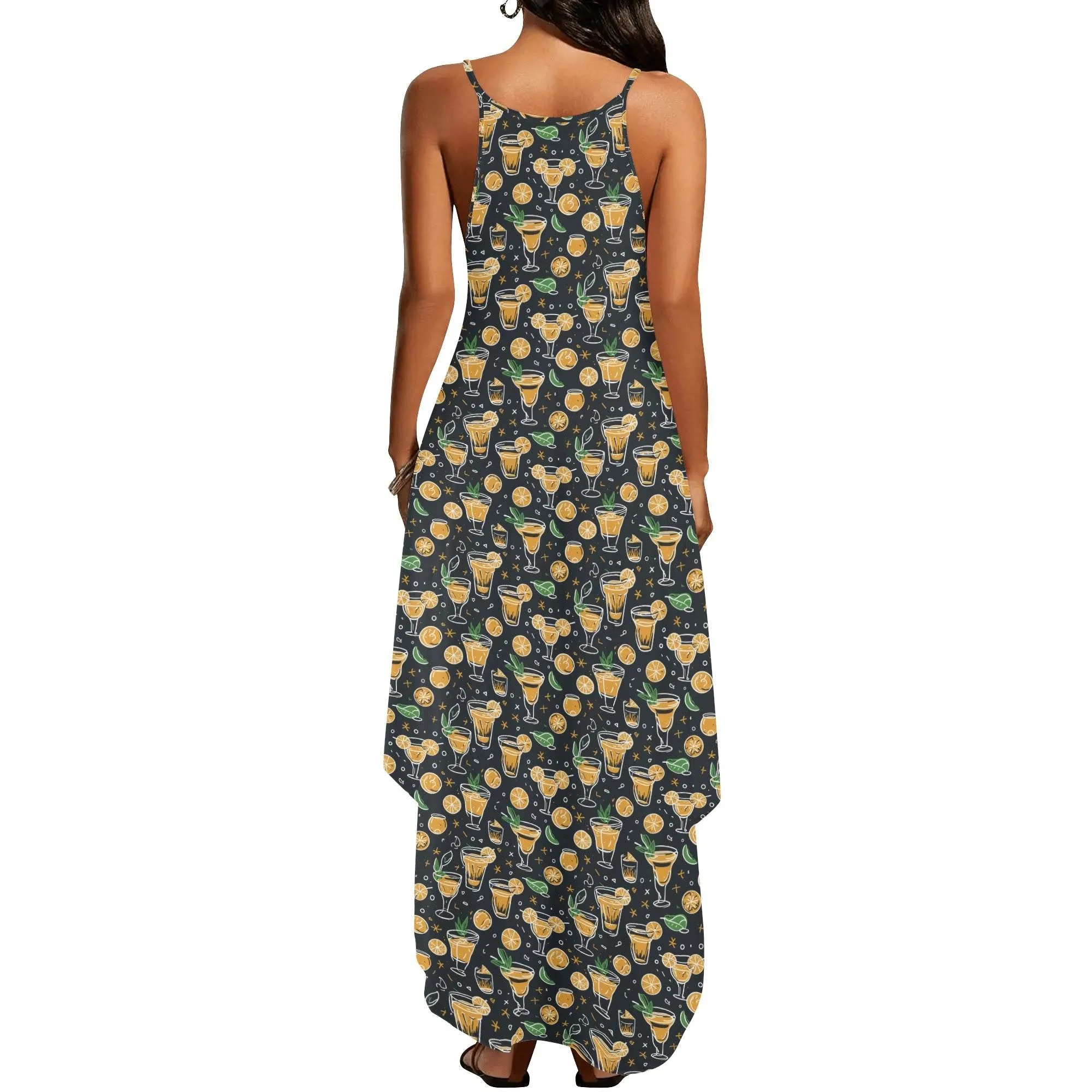 Gold Margarita Womens Elegant Sleeveless Evening Dress