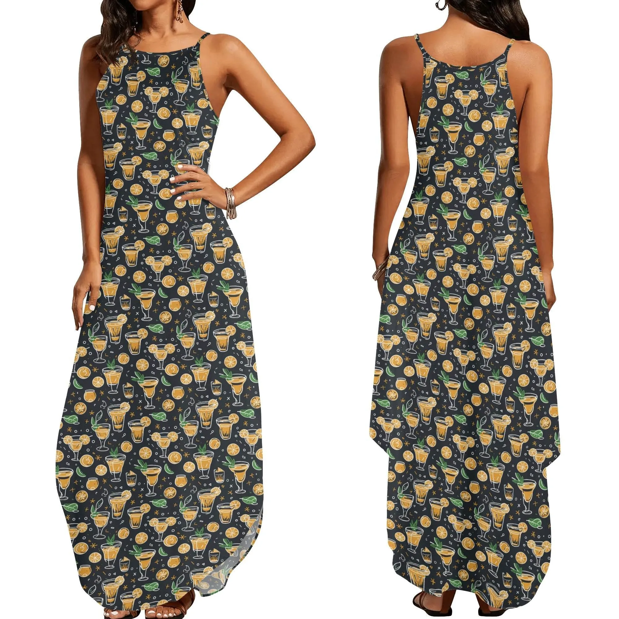 Gold Margarita Womens Elegant Sleeveless Evening Dress