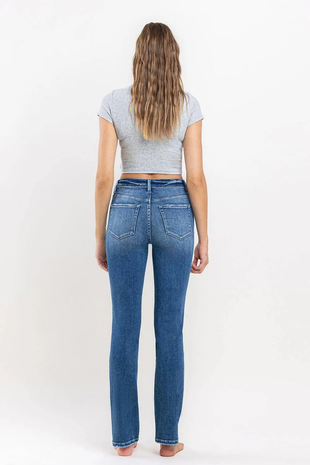 HIGH RISE SLIM STRAIGHT JEANS