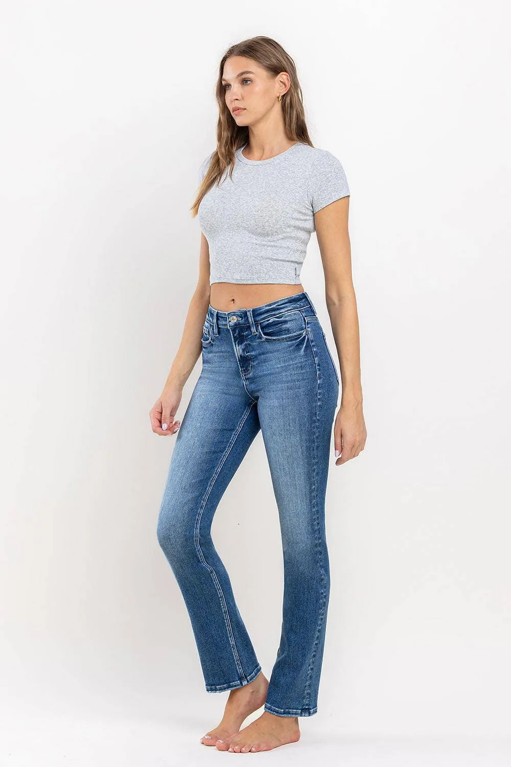 HIGH RISE SLIM STRAIGHT JEANS