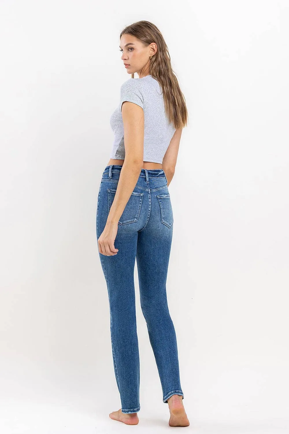 HIGH RISE SLIM STRAIGHT JEANS
