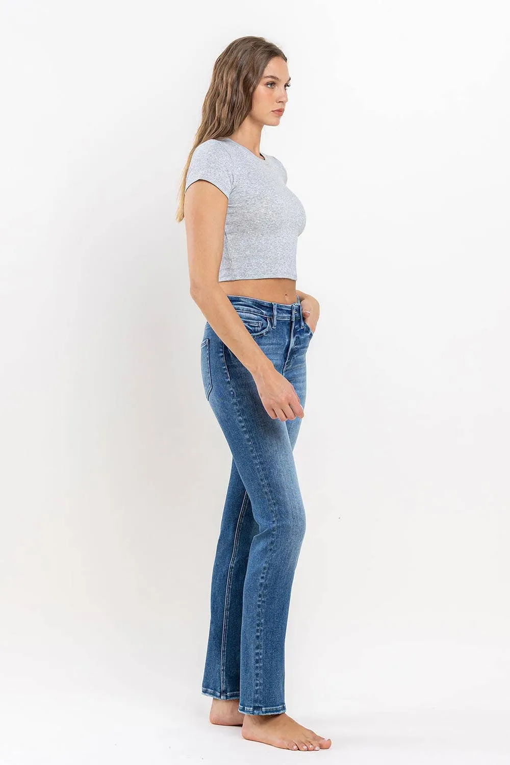 HIGH RISE SLIM STRAIGHT JEANS