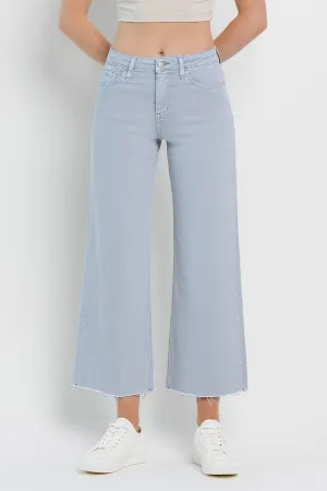 High Rise Wide Leg Denim in Blue Grey