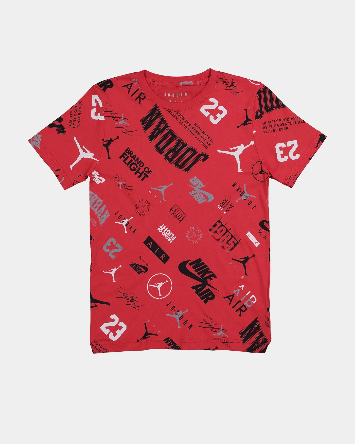 Jordan Kids' Level Up All Over Print Graphic T-Shirt Fire Red