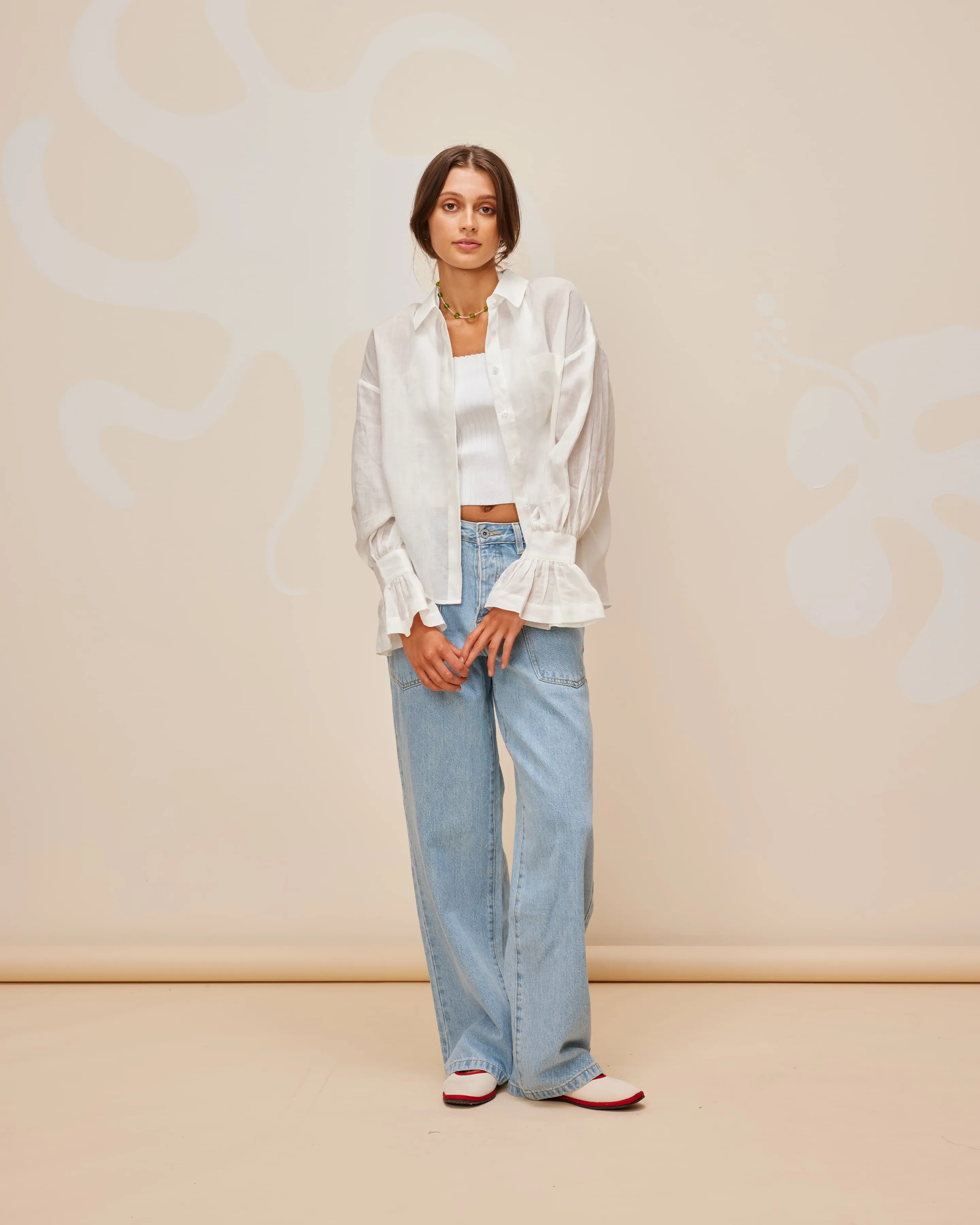 KENDALL LINEN TOP WHITE