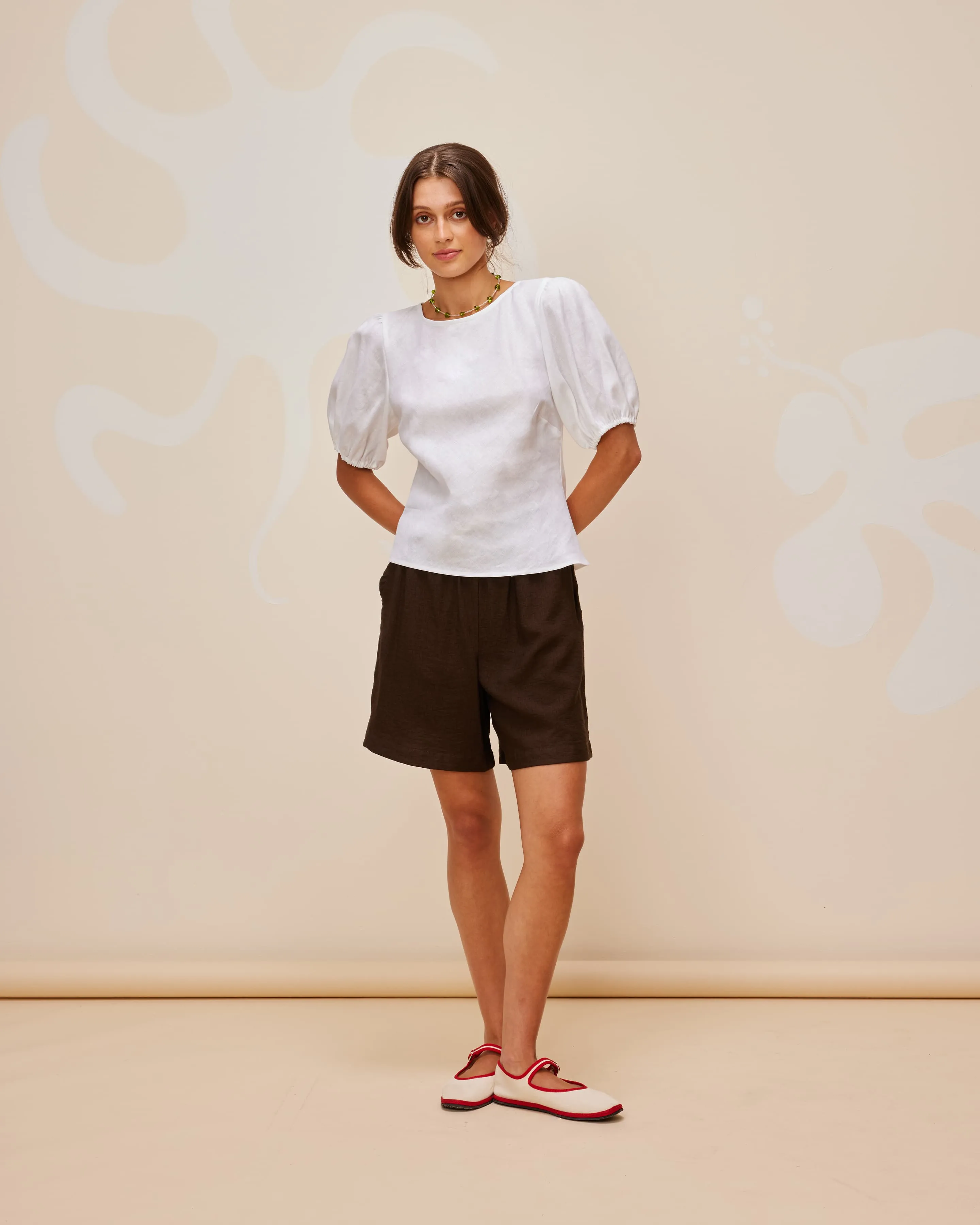 KENDALL LINEN TOP WHITE
