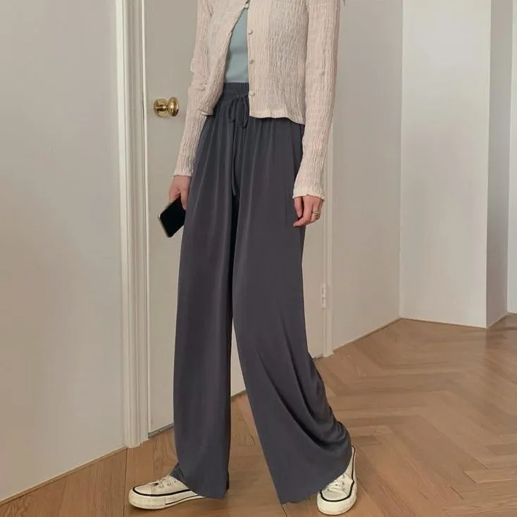 [Korean Style] Frencisca Drawstring Loose Fit Full Length Pants