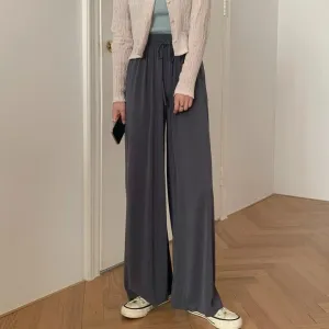 [Korean Style] Frencisca Drawstring Loose Fit Full Length Pants