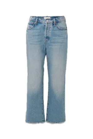 Light Blue MOTHER   NET SUSTAIN The Ditcher Hover Cropped High-rise Wide-leg Jeans