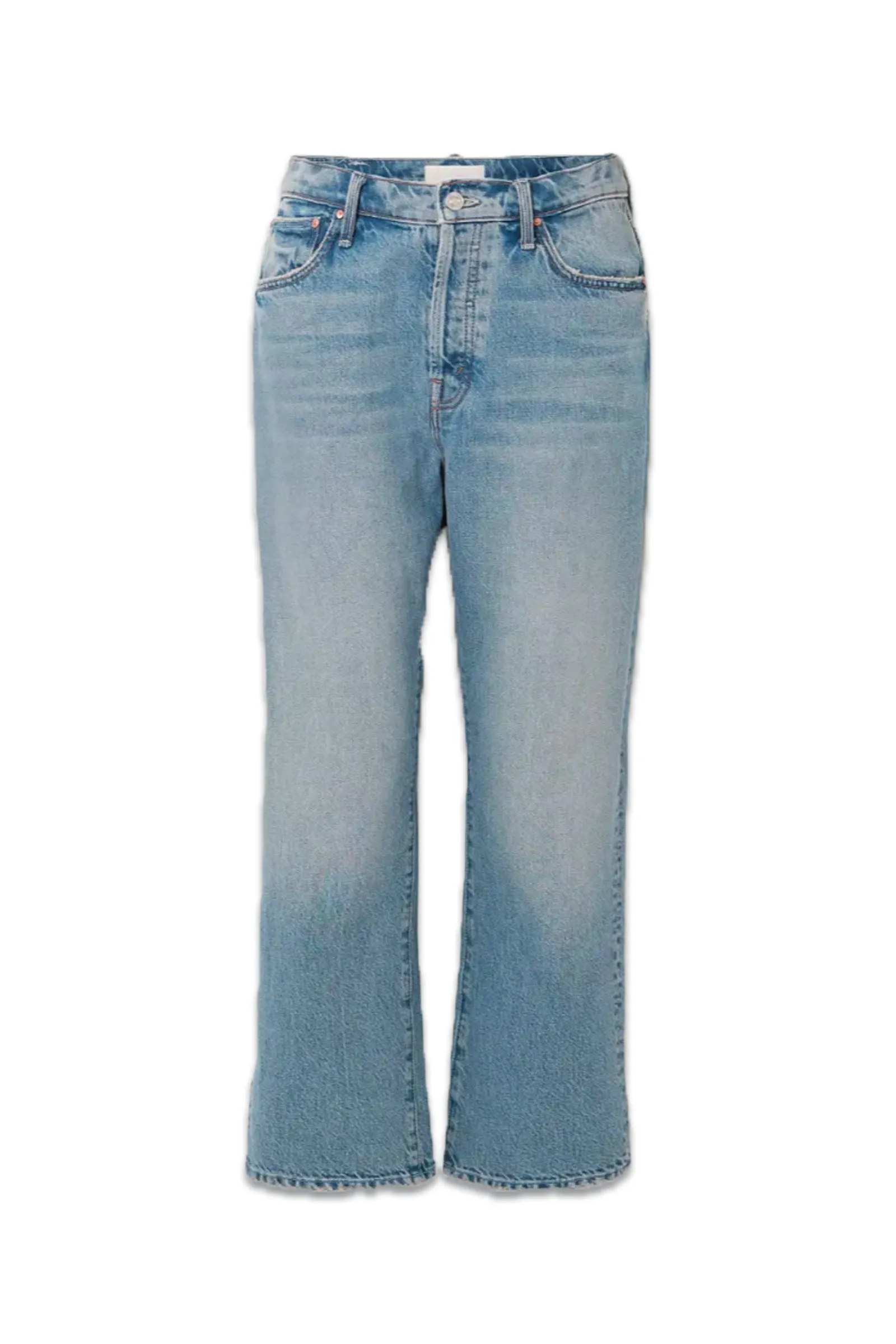 Light Blue MOTHER   NET SUSTAIN The Ditcher Hover Cropped High-rise Wide-leg Jeans