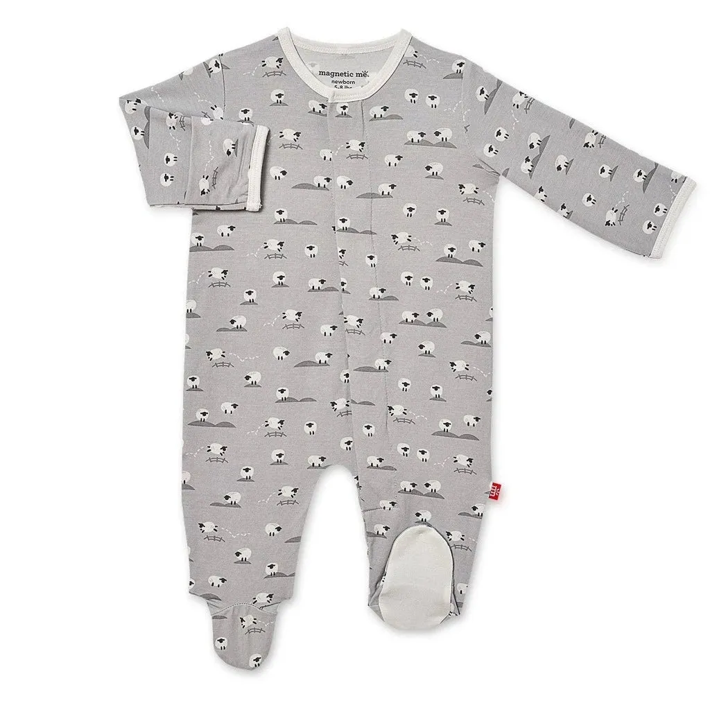 Modal Magnetic Footie - Gray Baa Baa