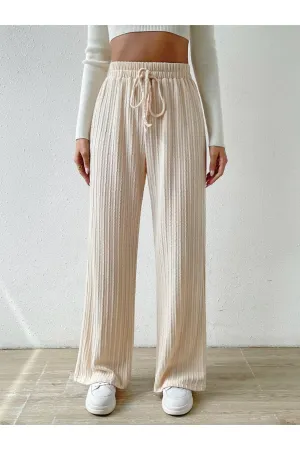 NicholesGifts Women Drawstring Wide Leg Pants
