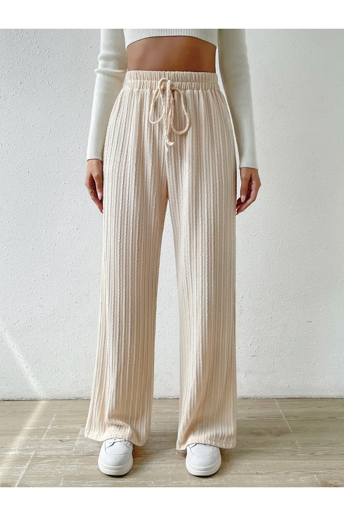 NicholesGifts Women Drawstring Wide Leg Pants