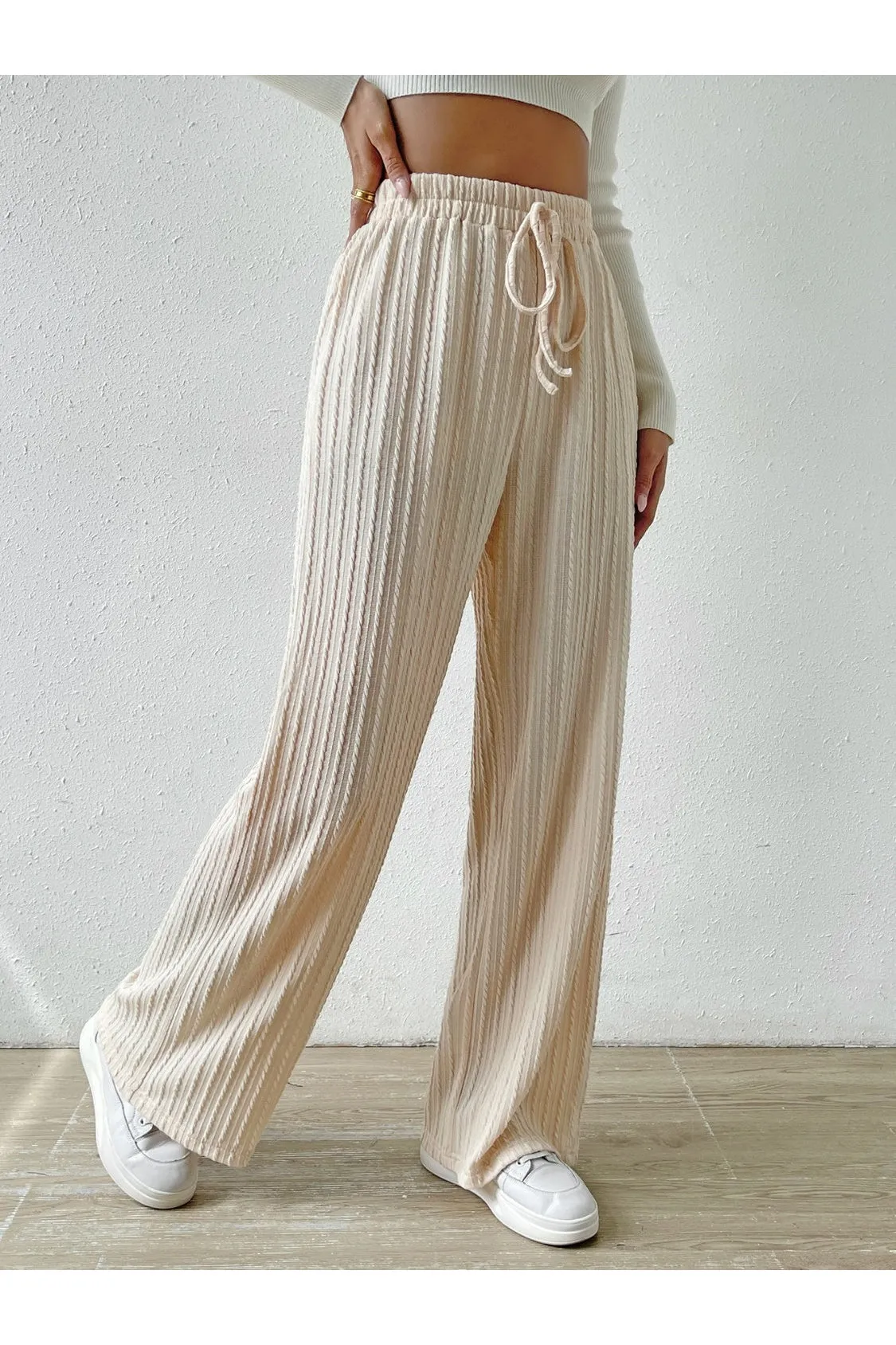 NicholesGifts Women Drawstring Wide Leg Pants