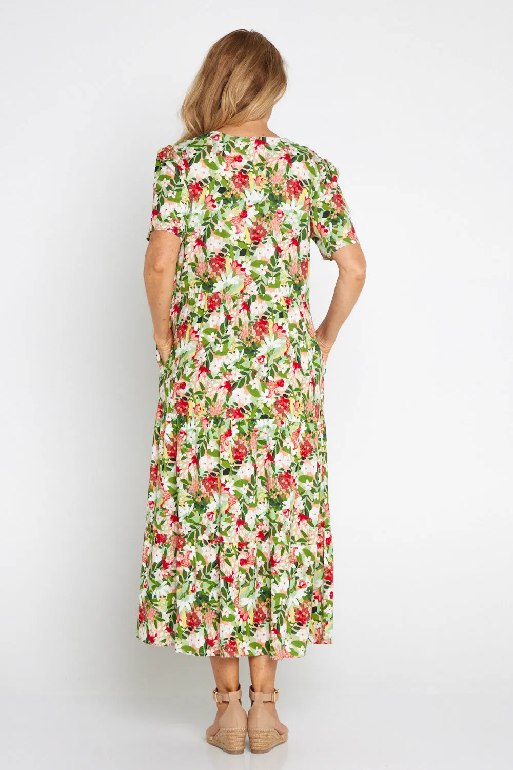 Patrice Cotton & Linen Dress - Festive Bouquet