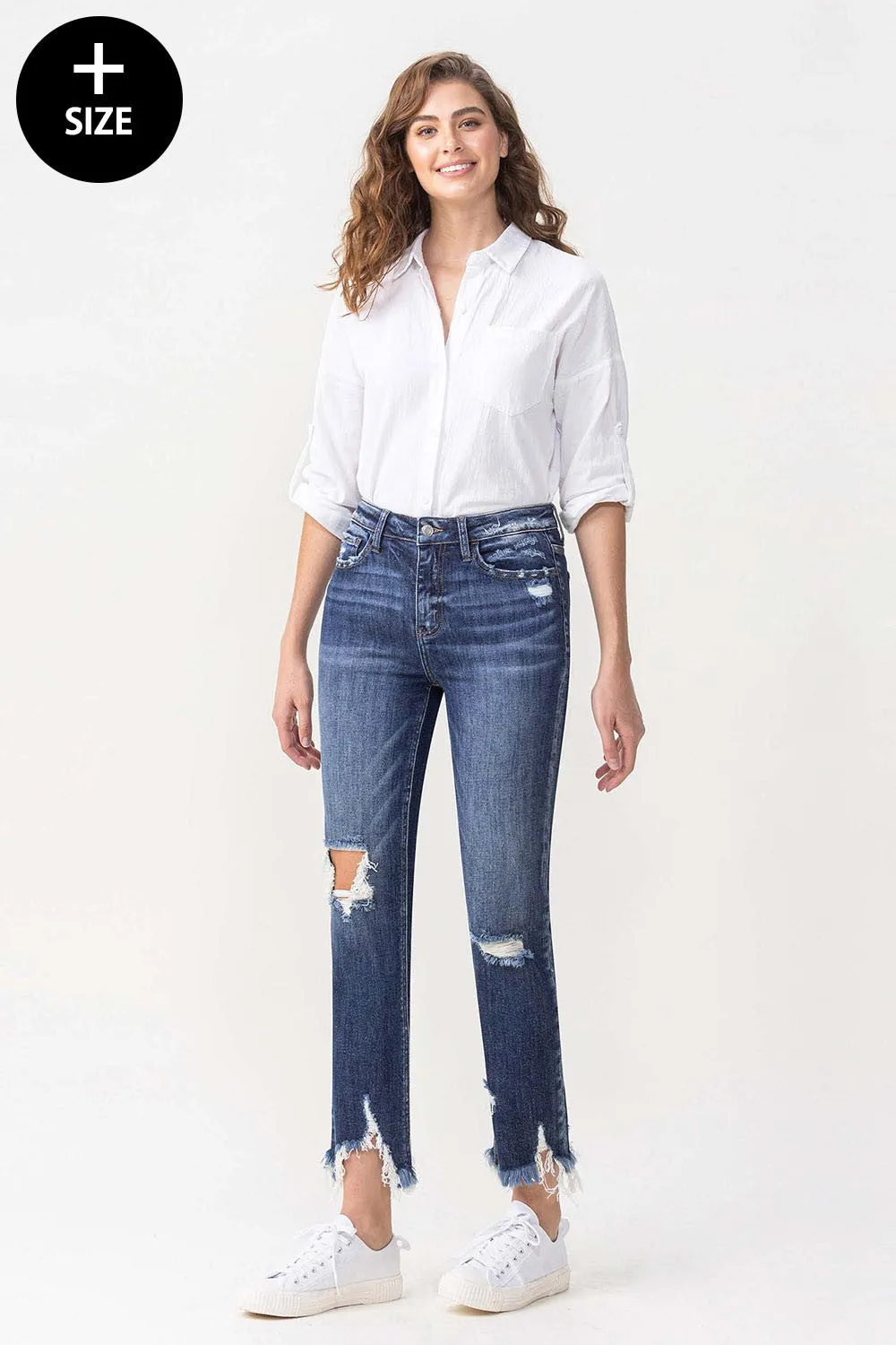 PLUS LOVERVET BY VERVET HIGH RISE CROP STRAIGHT JEANS